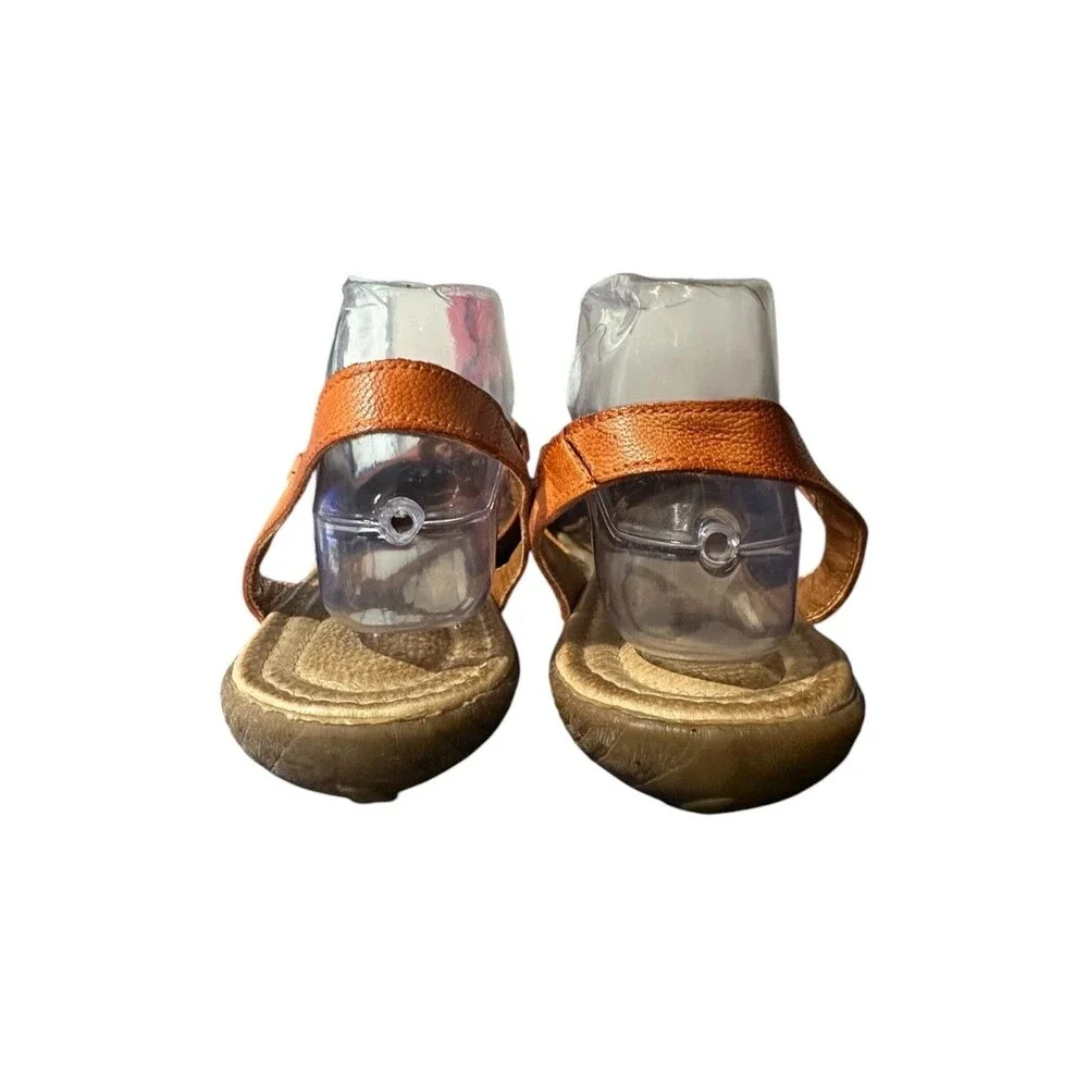 JAFA Sandals EU 40 US 9.5 Mary Jane Cut Out Floral Orange Leather Boho Boheim